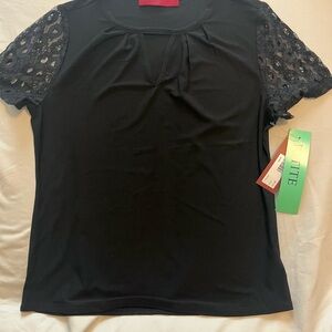 Love Scarlett Black Lace Sleeve Top